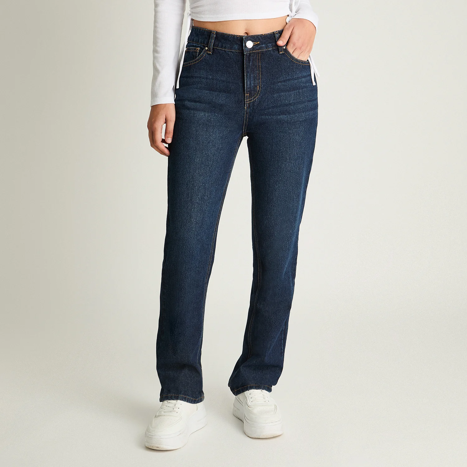 Jeans Rigido Fit Recto Básico Azul Marino A2221