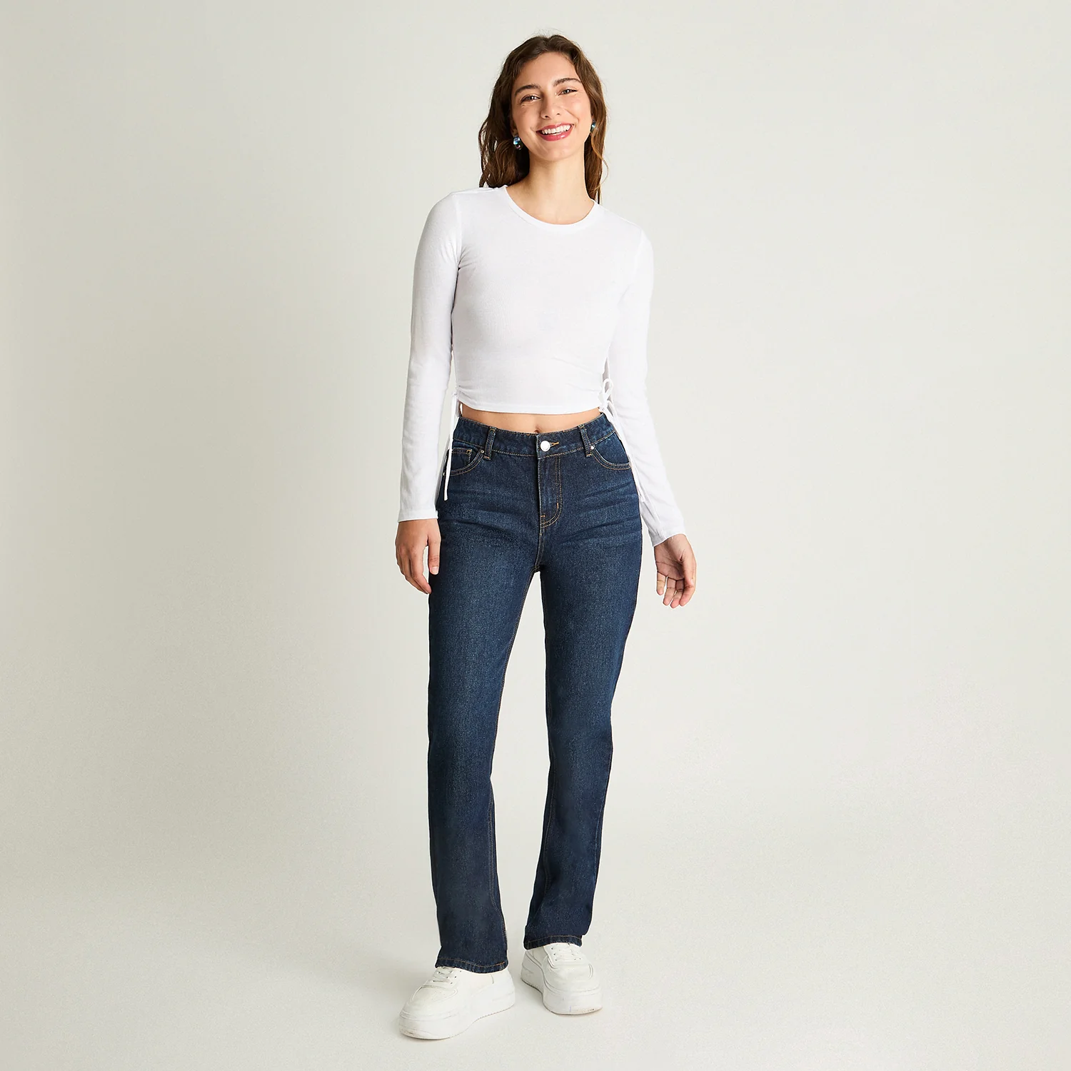Jeans Rigido Fit Recto Básico Azul Marino A2221 - Imagen 4