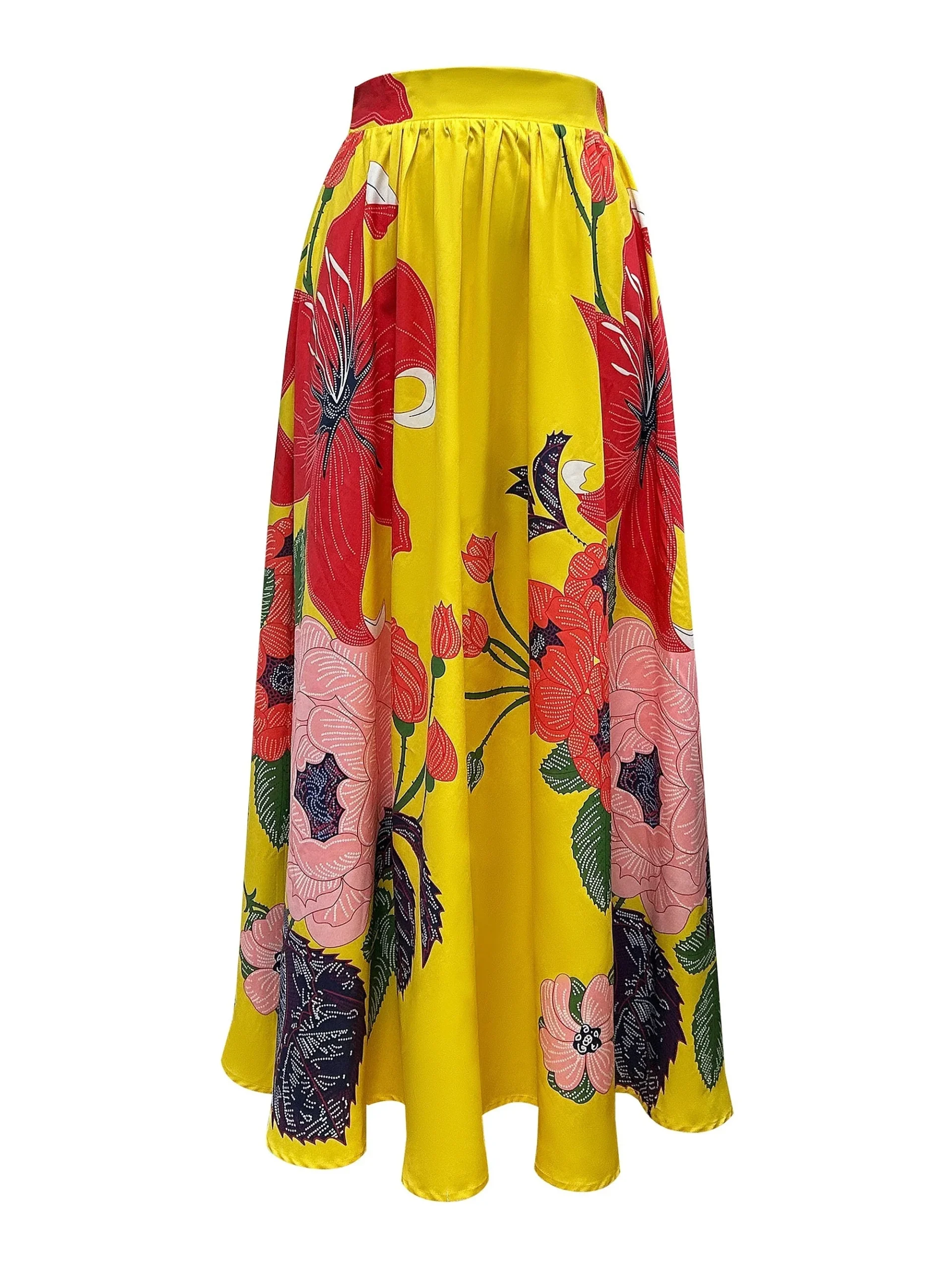 Agata | Falda Maxi Floral De Cintura Alta Moderna - Imagen 3